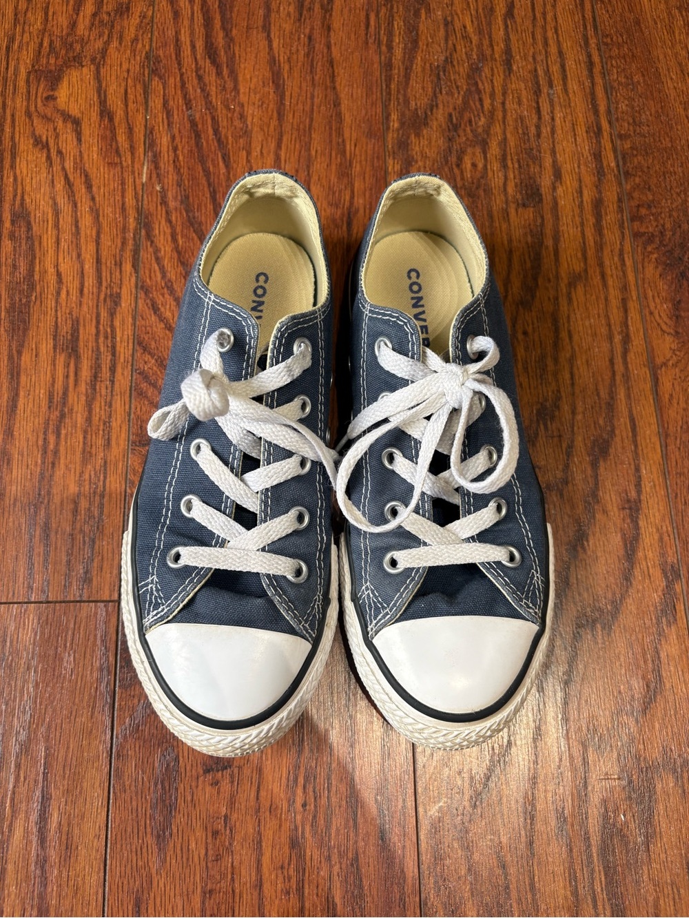 Converse Kids Navy Canvas Low-Top Sneakers with White Accents